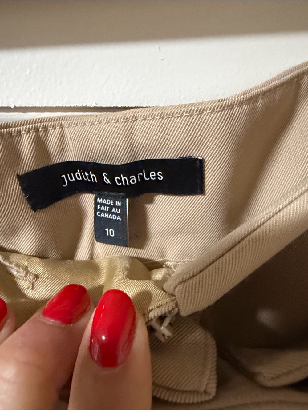 Judith & Charles Women's Tan Pants - Classic Tailored Fit